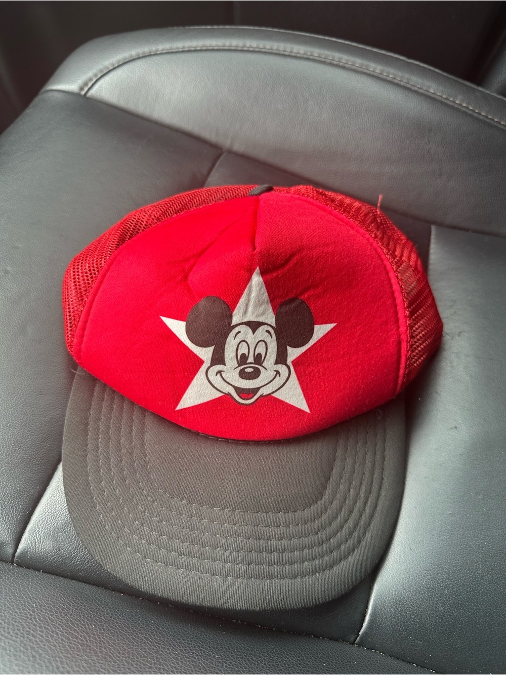 Vintage Red and Black Mickey Mouse Trucker Hat 1980’s made in USA
